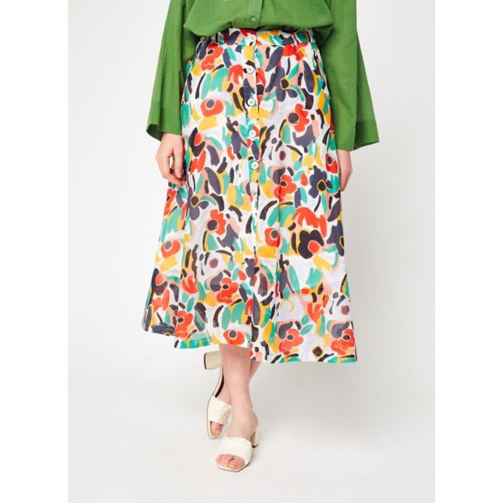 La Petite Française Floral Midi Skirt Women's 12 Colorful A Line Cotton
